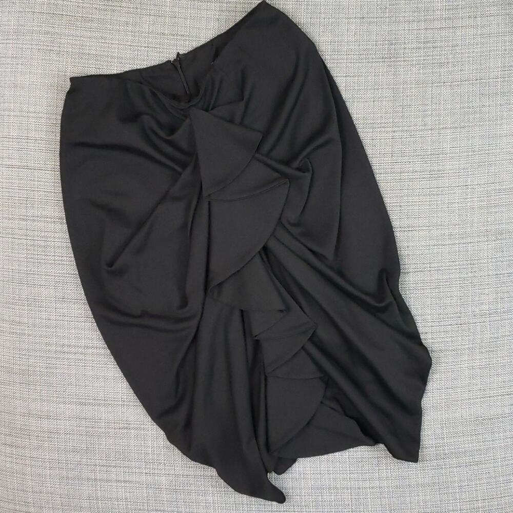 Eva Franco ruffled pencil skirt black size 2